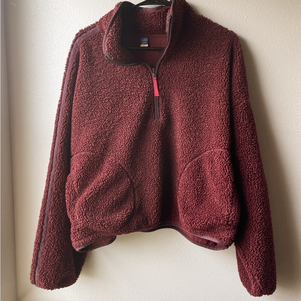 Old Navy Women's Maroon Teddy Jacket